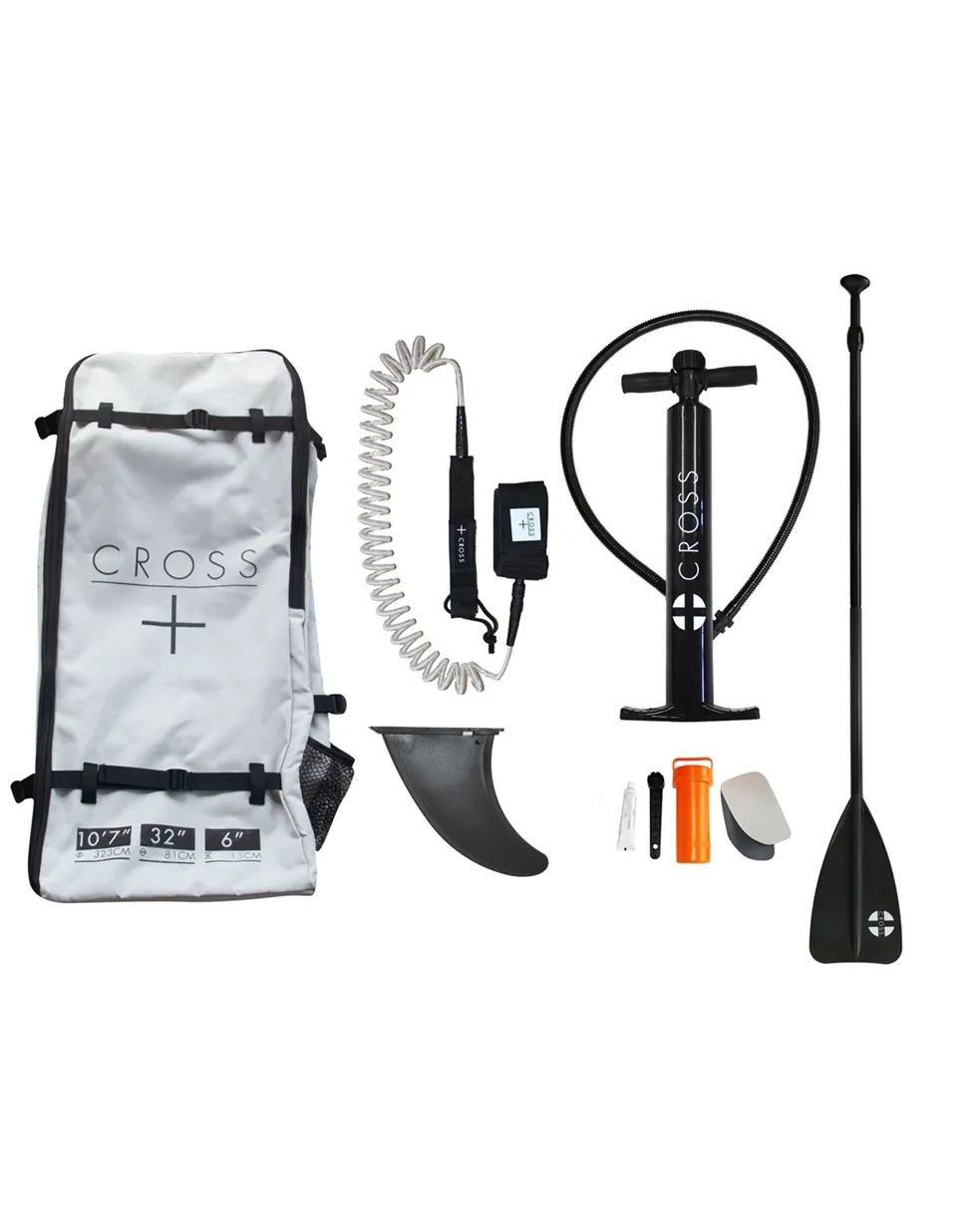 10'7" Cross SUP Package in White & Grey