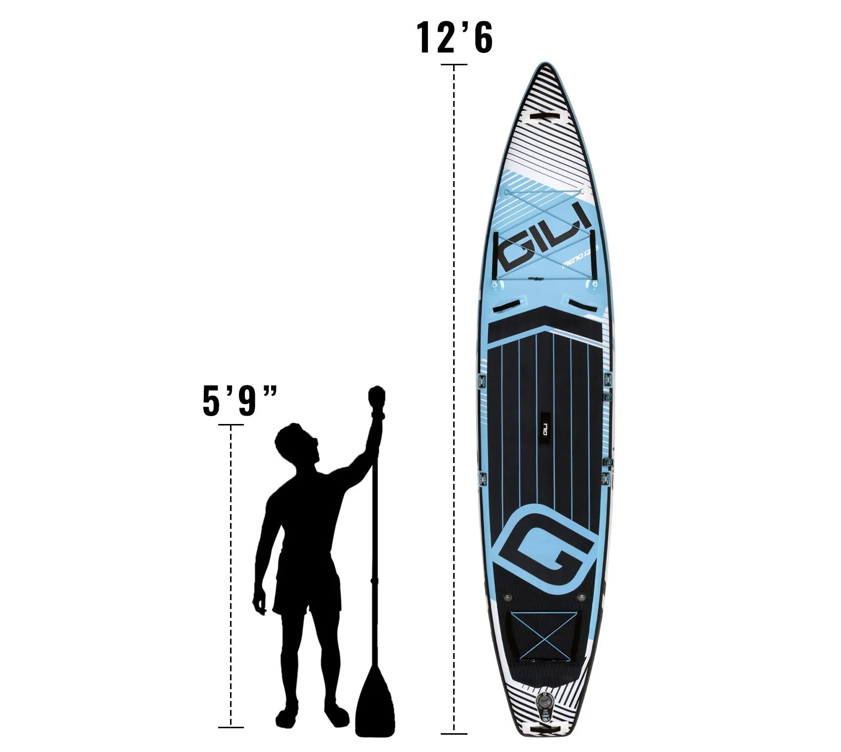 12'6 MENO Touring Inflatable Stand Up Paddle Board