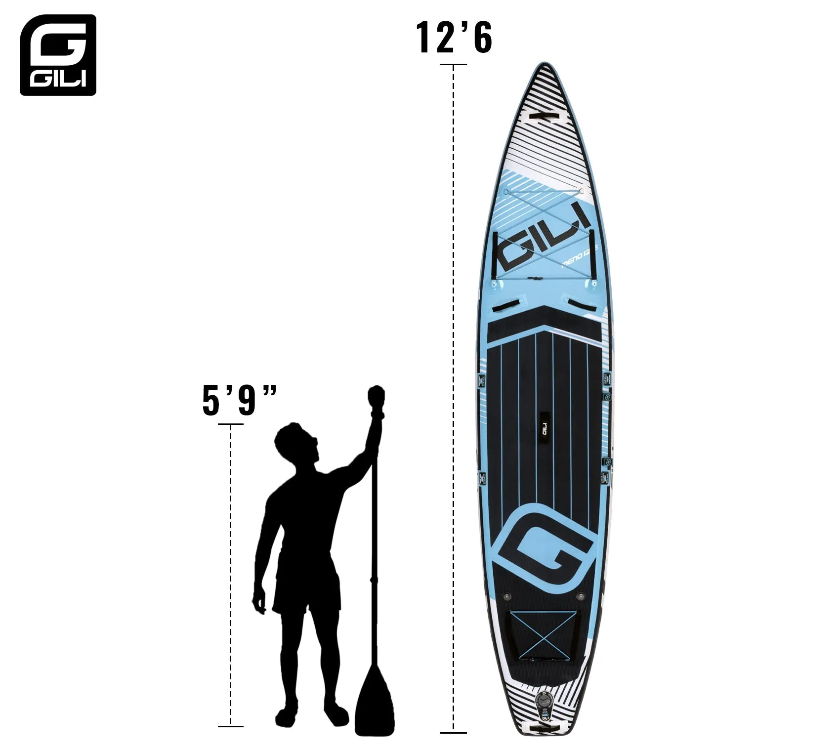 12'6 MENO Touring Inflatable Stand Up Paddle Board