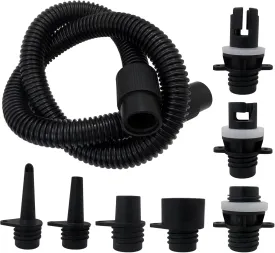 2024 NEW Paddle Board Pump Adapter Set, 1 Air Hose   6 Air Nozzles, Removable Sup Air Pump Air Hose Connector, Suitable for Most Electric SUP Pump