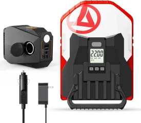 22PSI SUP Pump for Paddle Board and Gicle Portable Power Supply with 12V 10A Constant Voltage Cigarette LighterHigh Pressure Electric Air Pump
