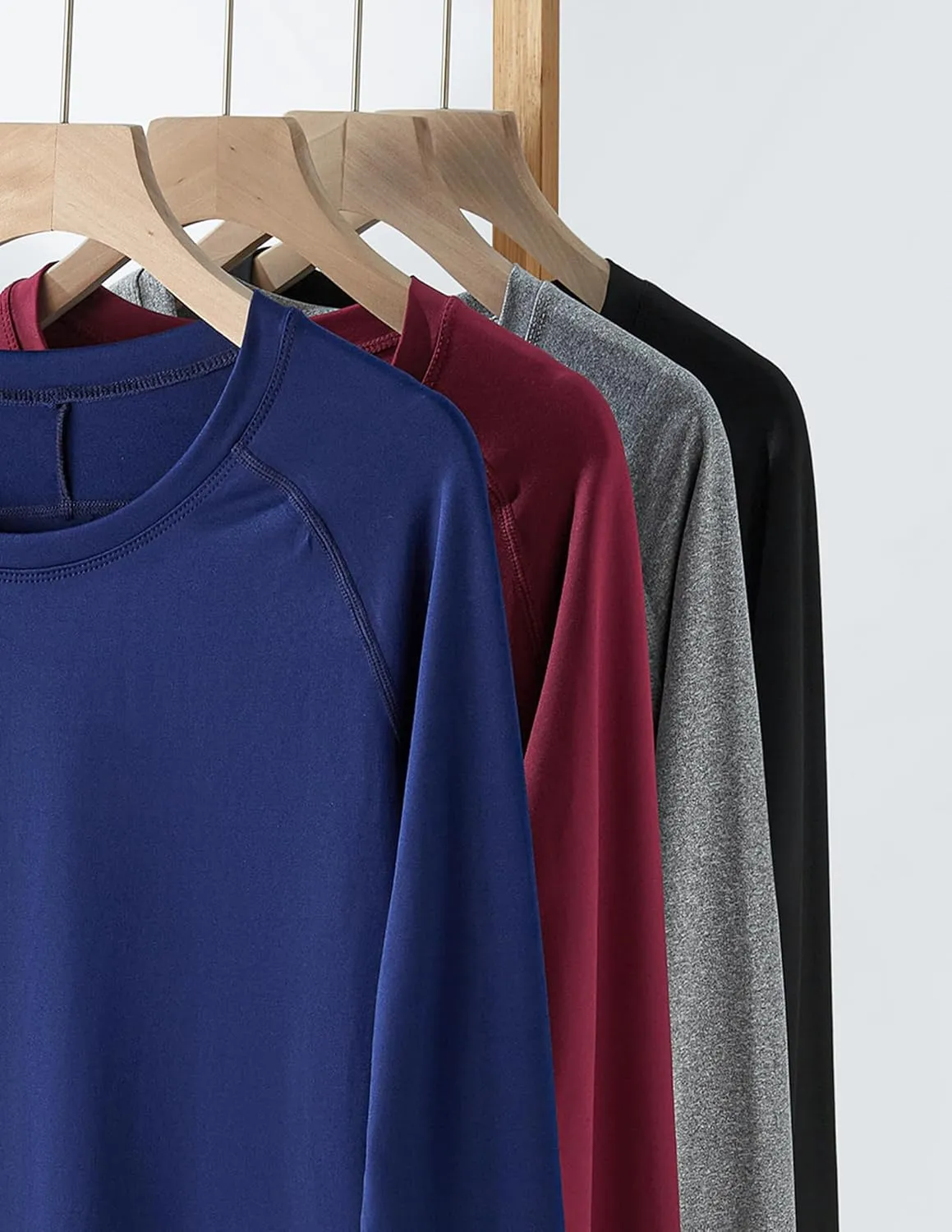 4-Pack: Womens Long Sleeve Athletic Tops with Thumb Holes  Dry Fit Active Crewneck Workout Tees