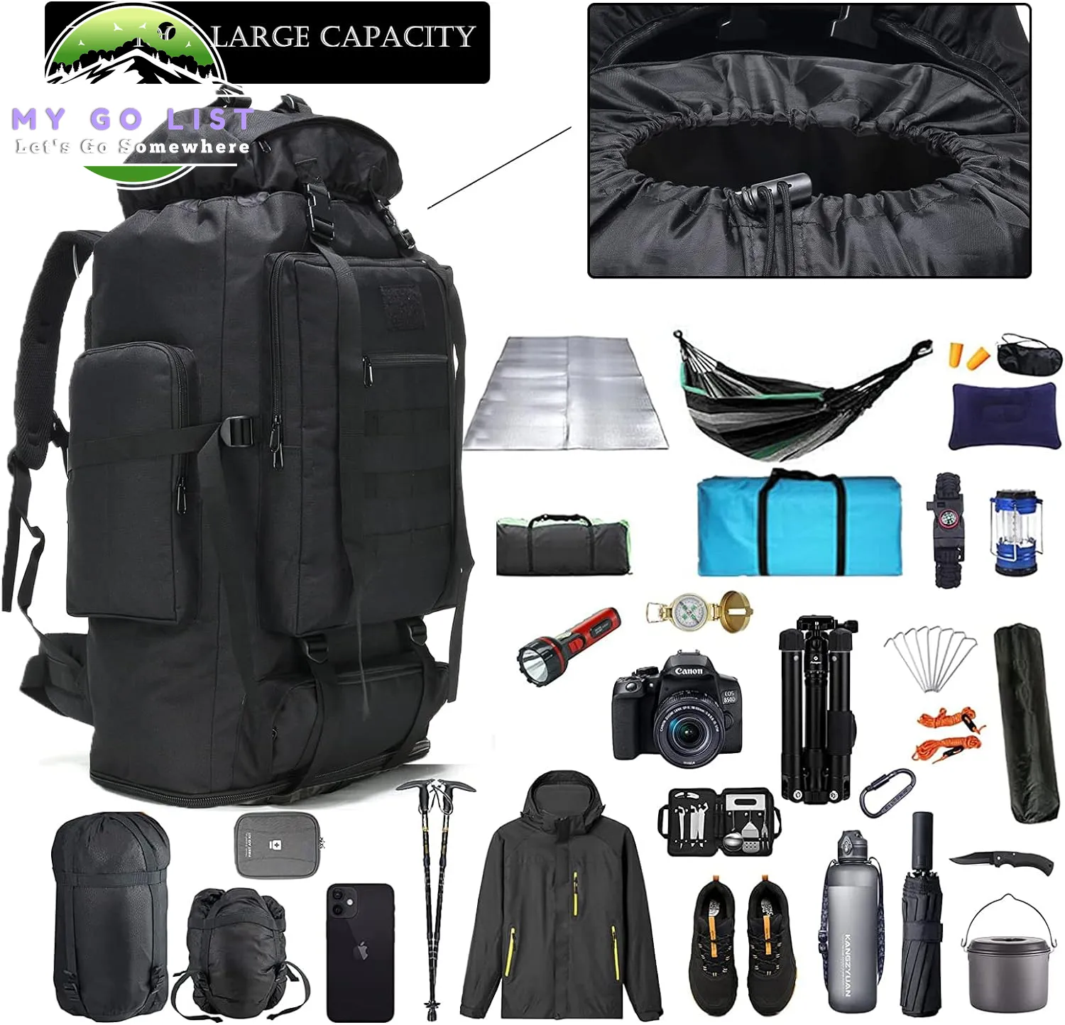 70L/100L Camping & Hiking Backpack