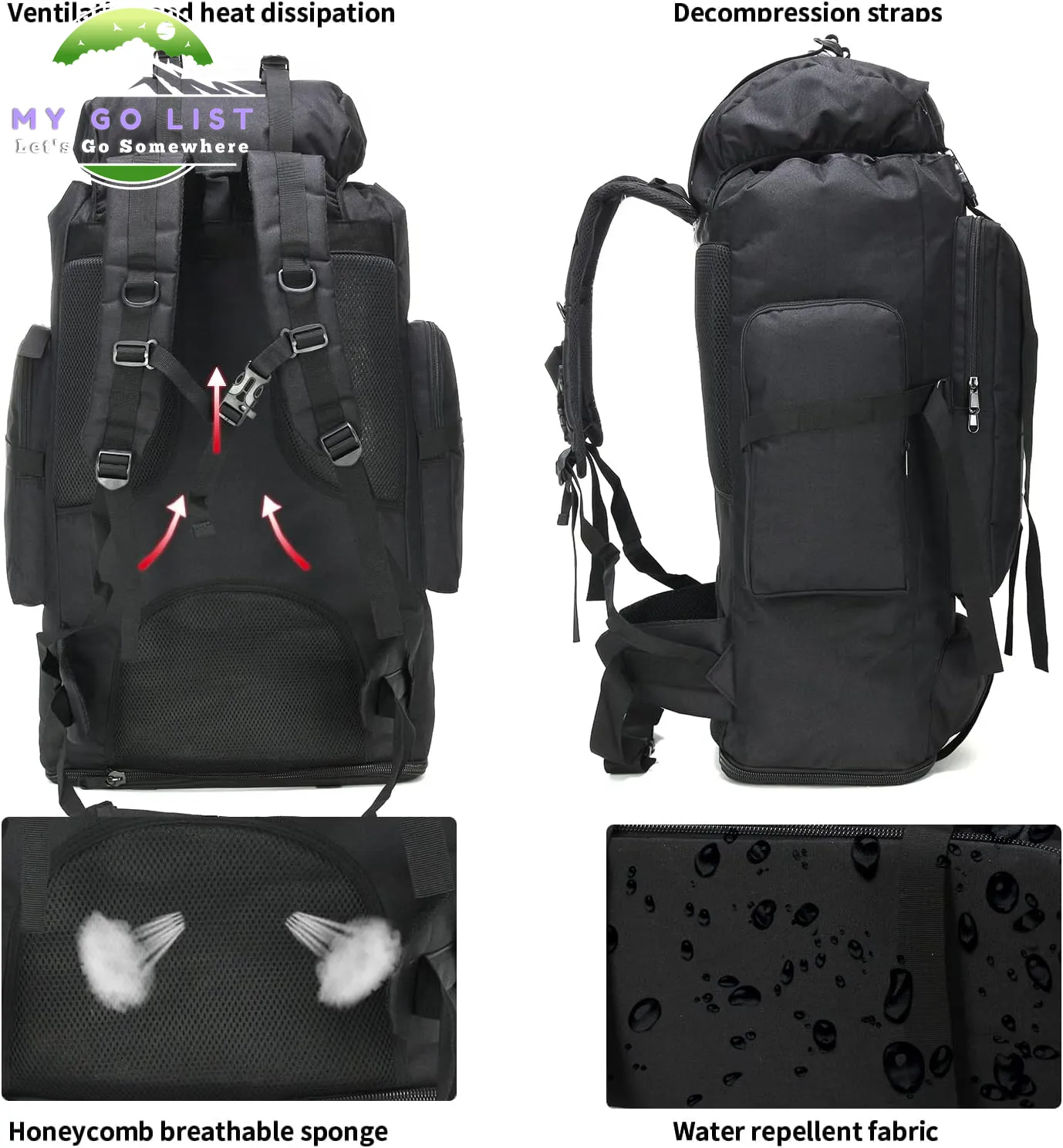 70L/100L Camping & Hiking Backpack