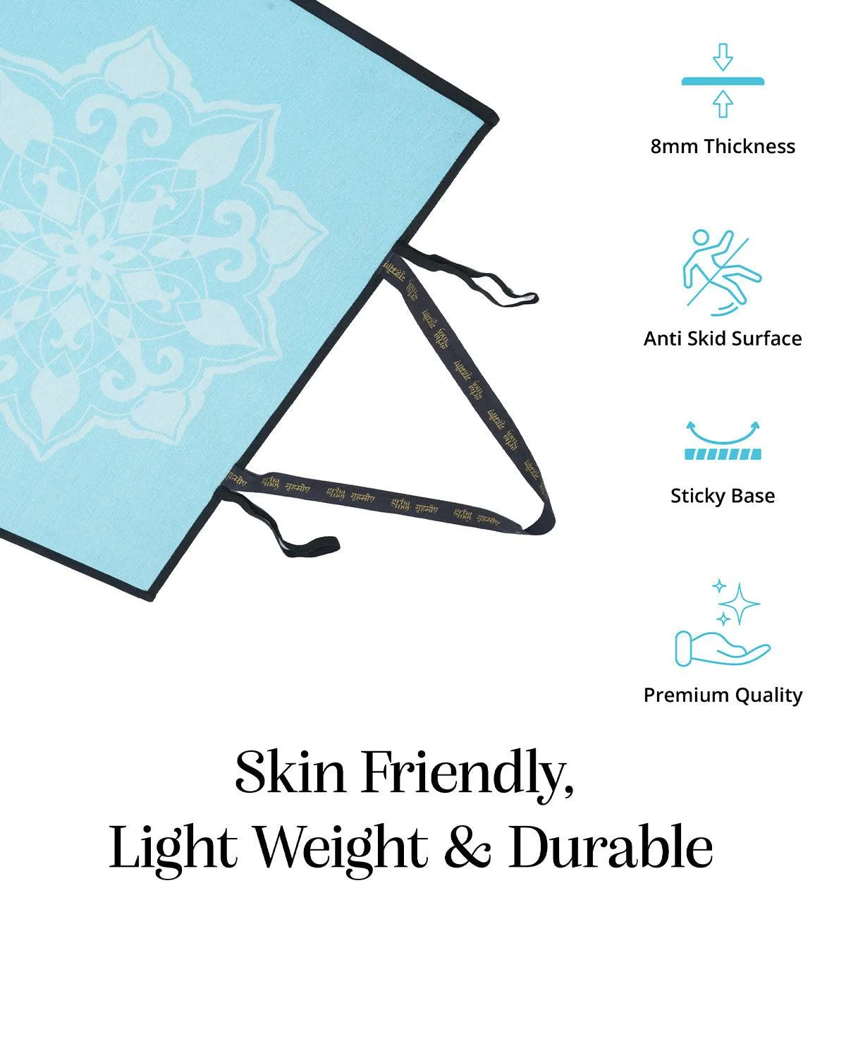 8mm Blue Mandala Yoga Mat Online | Grhamoy