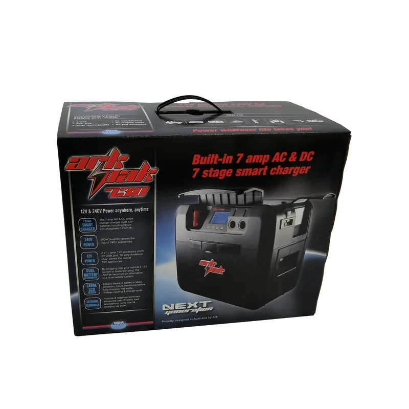 Arkpak AP730 Portable Power Station Powerpack Recharge 12v Dual Inverter Battery Box