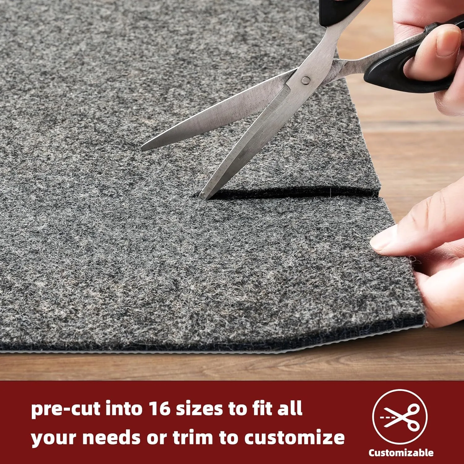 BAGAIL Felt and Natural Rubber Backing Rug Pads 1/4 Thick, 5 x 7 Ft Non Slip Carpet Gripper Keep Rugs in Place, Under Area Rug Protective Cushioned Pads, Carpet Runners, Hardwood Floors Protection
