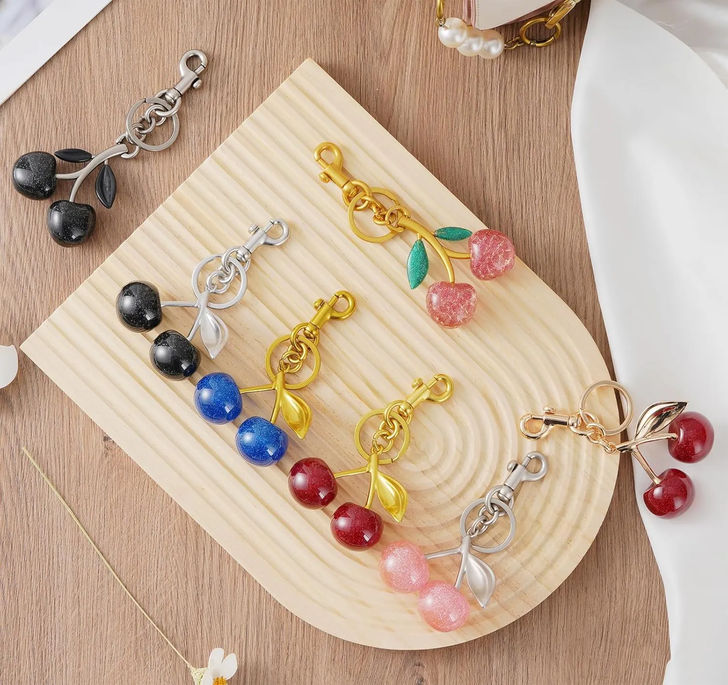 Cherry Keychain cherry Bag Charm Keychain Accessories Gifts for Women Purse Bag Charms Extender Chain for Handbags