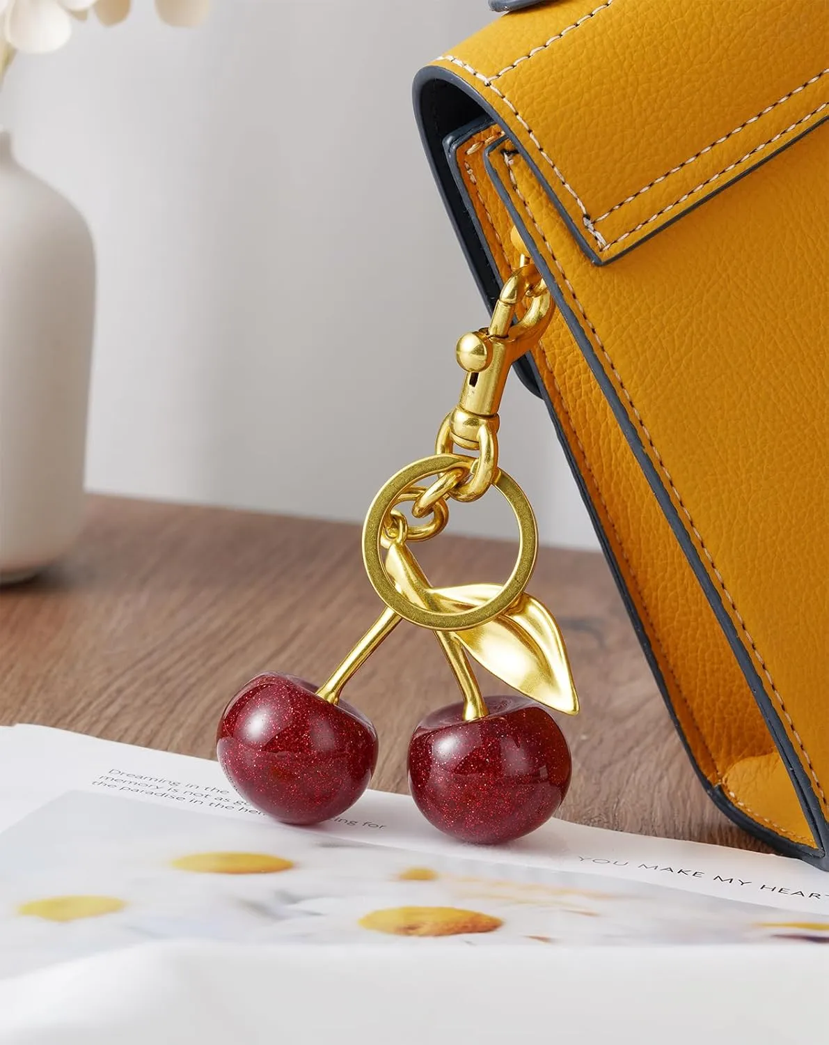 Cherry Keychain cherry Bag Charm Keychain Accessories Gifts for Women Purse Bag Charms Extender Chain for Handbags