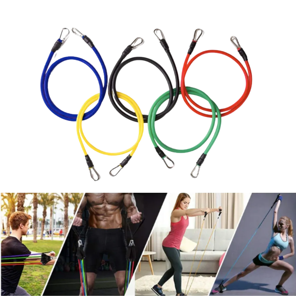 Complete Exercise Resistance Bands Set (11 Pcs)