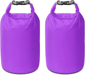 Dry Bag Set, Waterproof Small Lightweight Dry Bags for Paddle Board Kayaking, Fishing, Camping (Purple, 20L 2Pack)