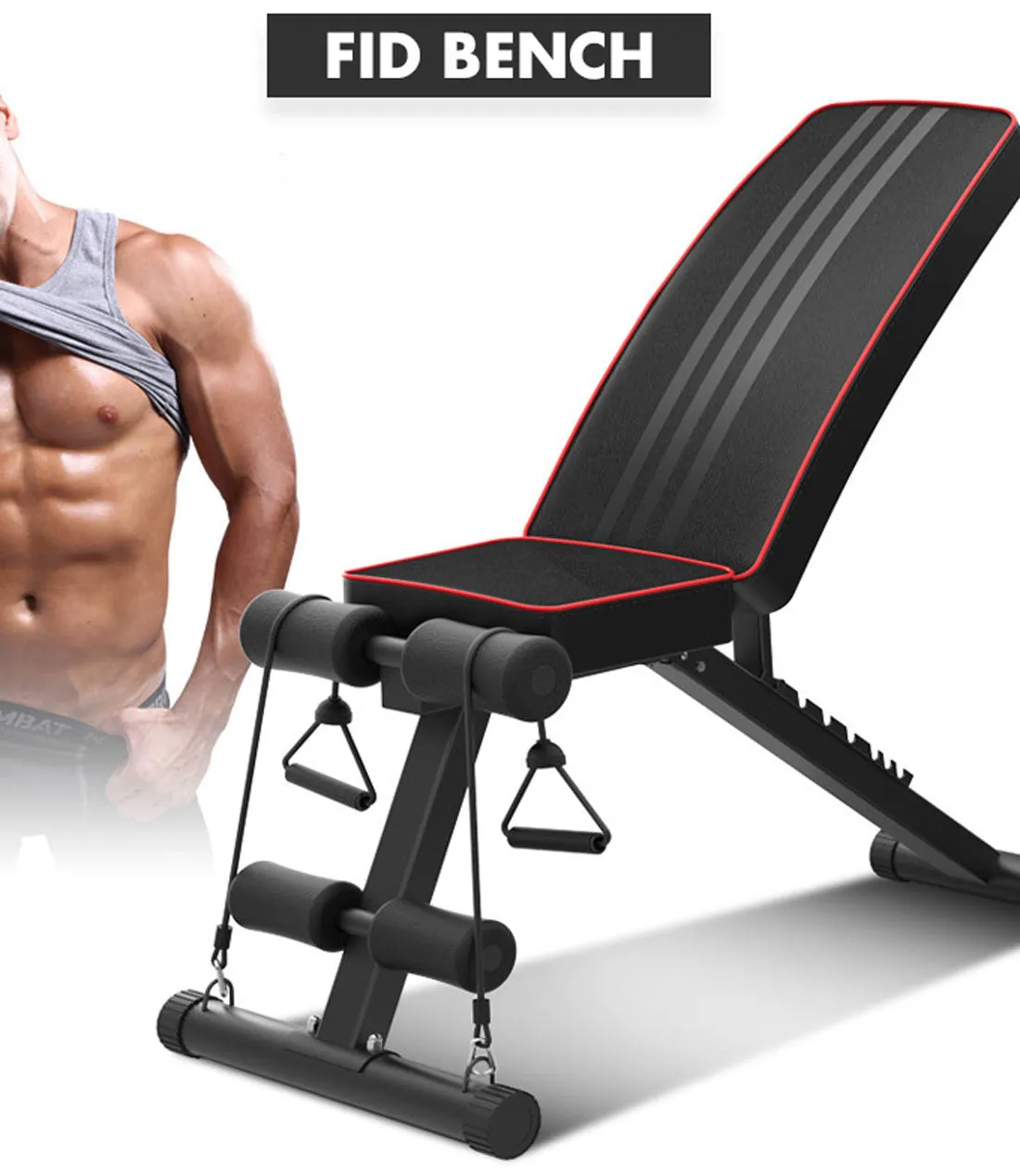 Dumbbell Sit Up Bench Press Weight FID Ab Abdominal Training Fitness Flat Incline Gym