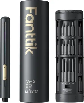 Fanttik E2 Ultra 3.7V Mini Electric Screwdriver, Electric Screwdriver Cordless, Max 0.6N.m, 50 Magnetic Bits, 5/32'' Hex, Magnetic Storage, Repair Tool for Electronics Phone Camera Laptop Appliances