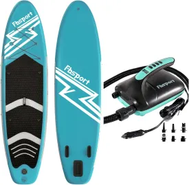 FBSPORT 11' Premium Stand Up Paddle Board with Durable SUP Accessories & Carry Bag for Youth & Adult, 20PSI High Pressure SUP Vehicle Electric Air Pump for Stand Up Paddle Boards