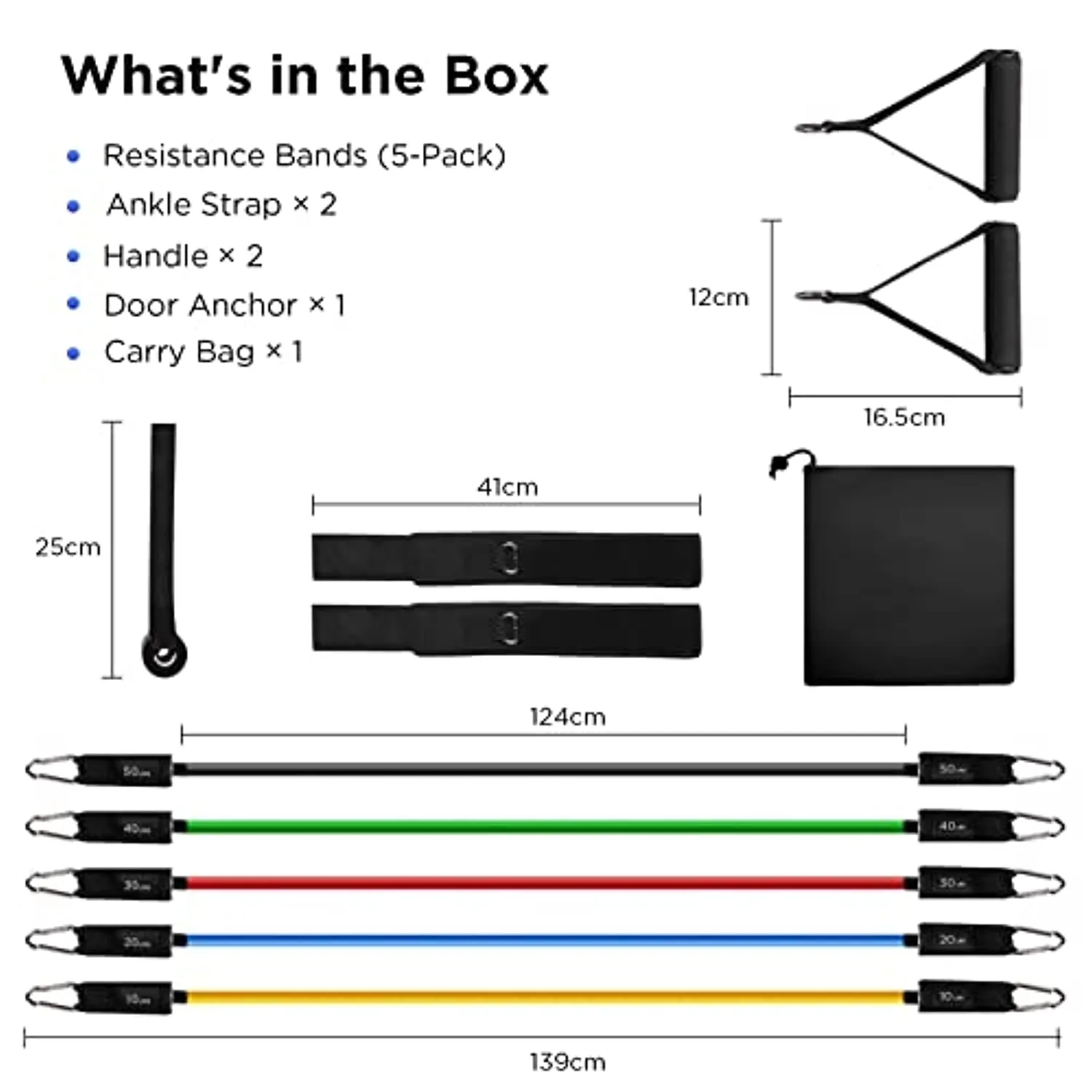 FIE Resistance Bands Set Workout Bands - 150lbs Fitness Bands Exercise Bands with Door Anchor, Handles, Legs Ankle Straps, Portable Bag for Fitness, Strength, Slim, Yoga, Home Gym Equipment