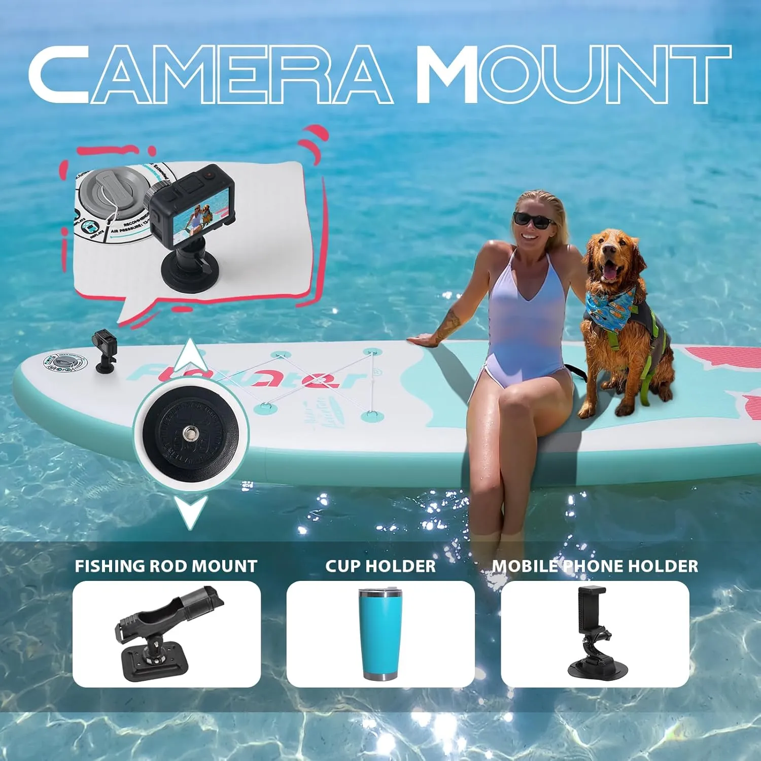 FunWater Inflatable Stand Up Paddle Board 10'6"/11"/11'6" Paddle Board for Adults & Youth, Paddleboards Inflatable with Premium SUP Accessories, Wide Stable, Non-Slip Comfort Deck