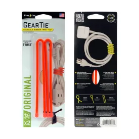 Gear Tie Reusable Rubber Twist Tie 3 in. - 4 Pack