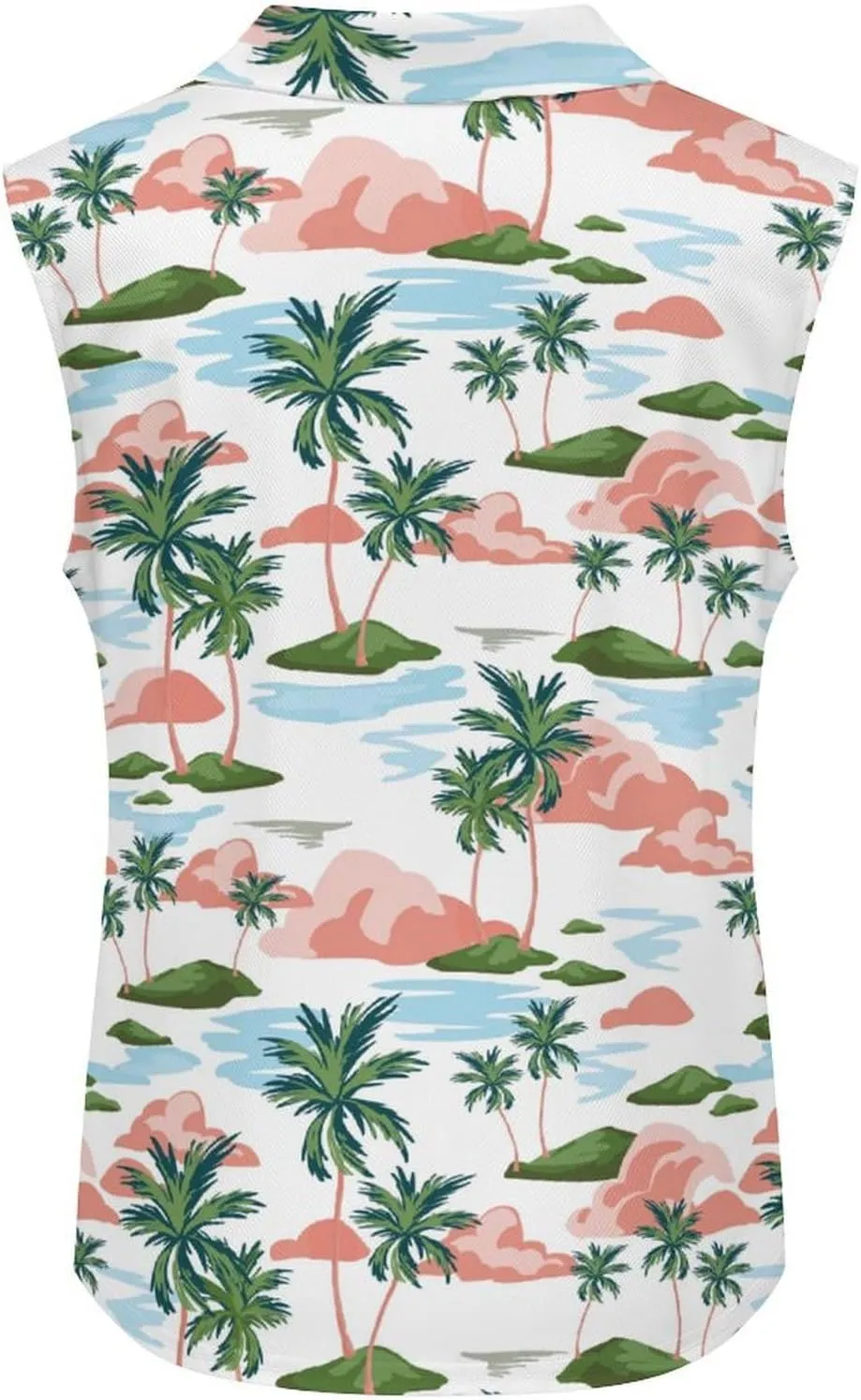 Golf Shirt Womens Sleeveless Moisture Wicking Athletic Printed Polo Golf Tank Top Women (XS-4XL)