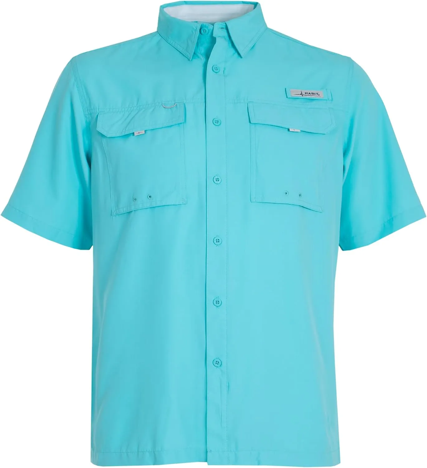 HABIT Mens Fourche Mountain Short Sleeve River Guide Fishing Shirt - UPF 40  UV Protection