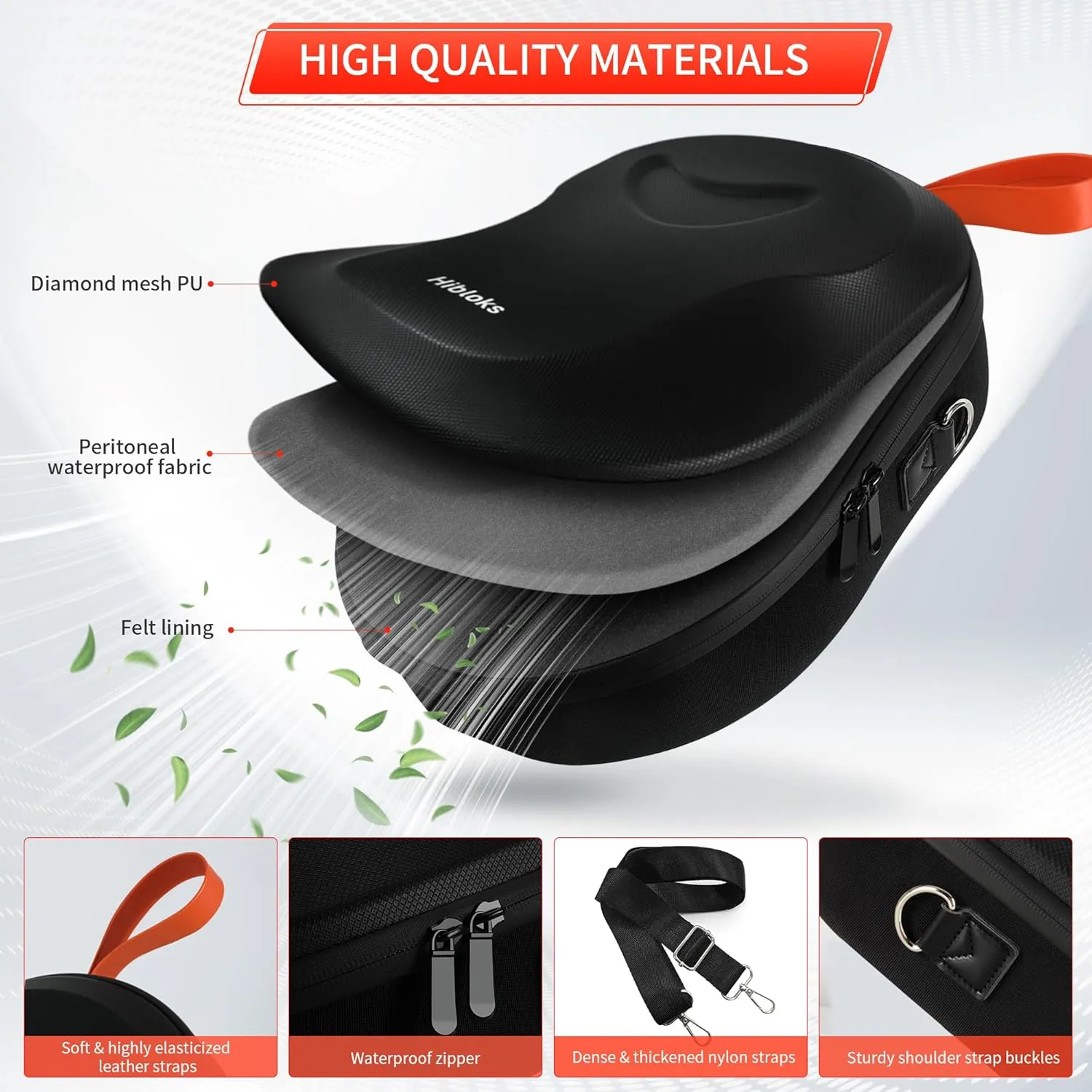 HiBloks Carrying Case with Magnetic Charging for Meta Quest 2/Quest 3S Accessories, Large Capacity Hard Travel Case for Oculus Quest 3S Headset and Controllers, Quest 2 Backpack Portable Storage Bag