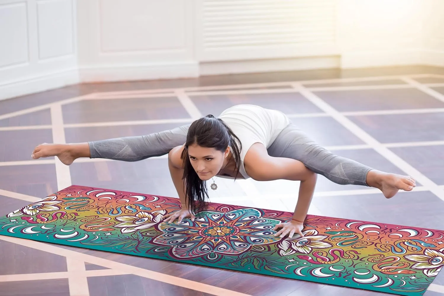 Hot Yoga Mat Non Slip Towel Combo - with Carrying Strap
