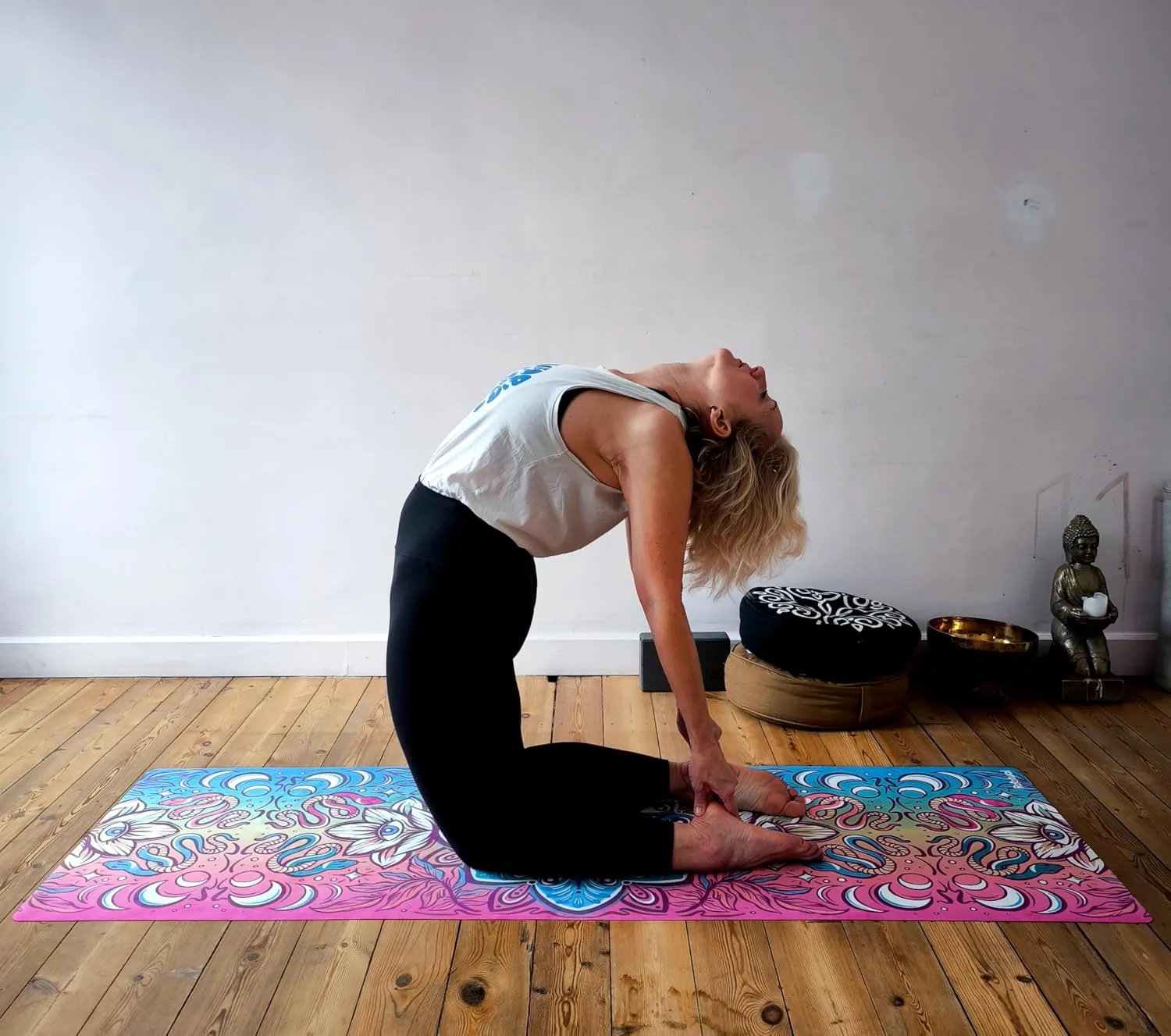 Hot Yoga Mat Non Slip Towel Combo - with Carrying Strap