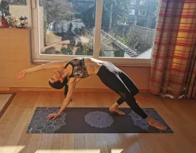 Hot Yoga Mat Non Slip Towel Combo - with Carrying Strap