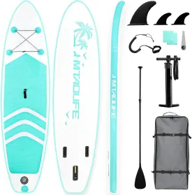 Inflatable Stand Up Paddle Board, 10' SUP with Premium Accessories, Yoga Board for Youth & Adult