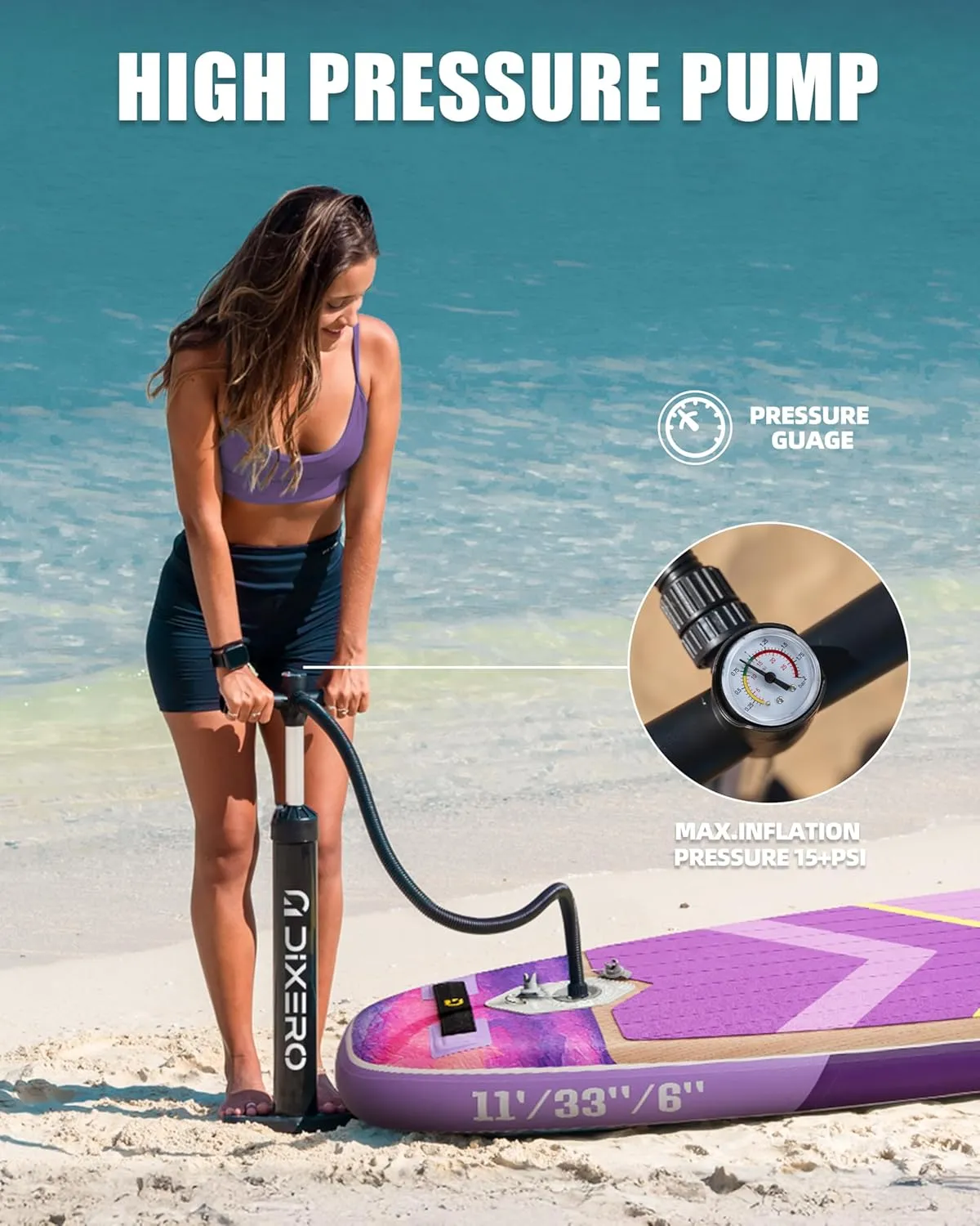 Inflatable Stand Up Paddle Board 11'*33", Extra Wide Paddle Boards for Adults, SUP with Premium Accessories, Adjustable Paddle, Hand Pump, Bottom Fin, Leash Waterproof Phone Bag