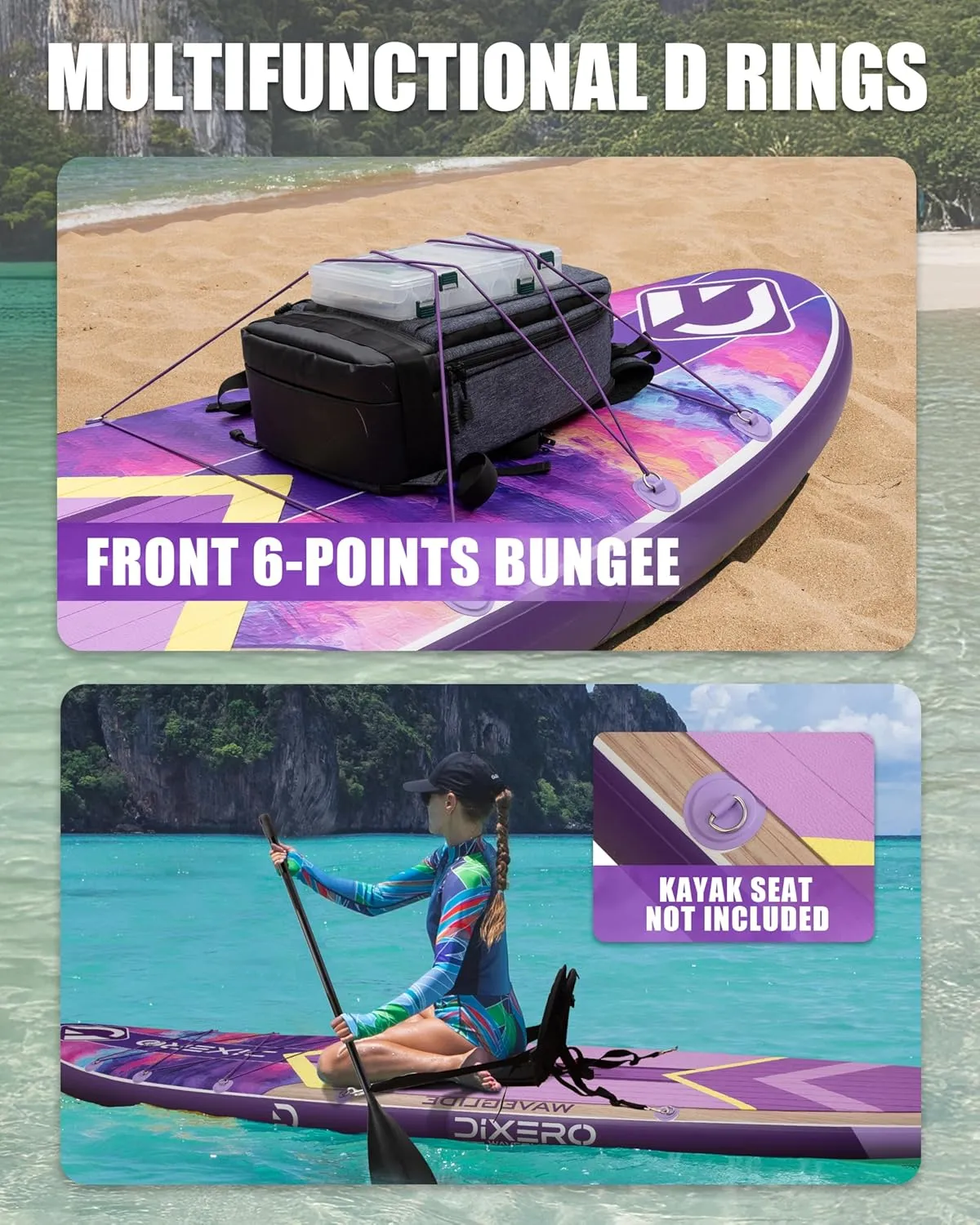 Inflatable Stand Up Paddle Board 11'*33", Extra Wide Paddle Boards for Adults, SUP with Premium Accessories, Adjustable Paddle, Hand Pump, Bottom Fin, Leash Waterproof Phone Bag