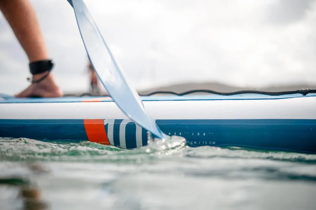 Inflatable Stand-up Paddle Board (Over 80kg) Compact 10ft - White/Blue - 100