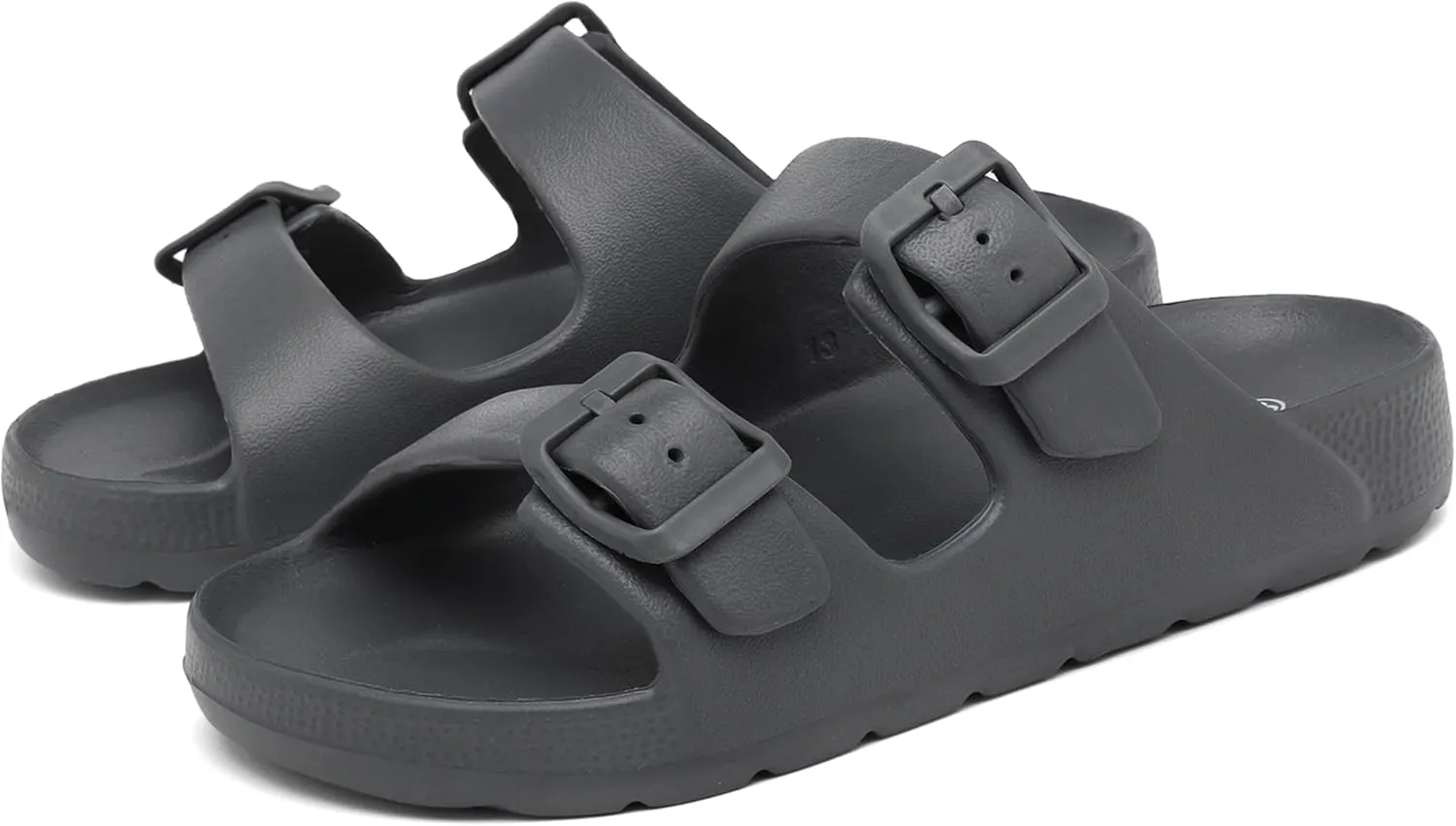 INMINPIN Boys Girls Double Buckle Slide Sandals Comfort Beach Pool Shower Slippers Adjustable Indoor Outdoor Little Kid/Big Kid