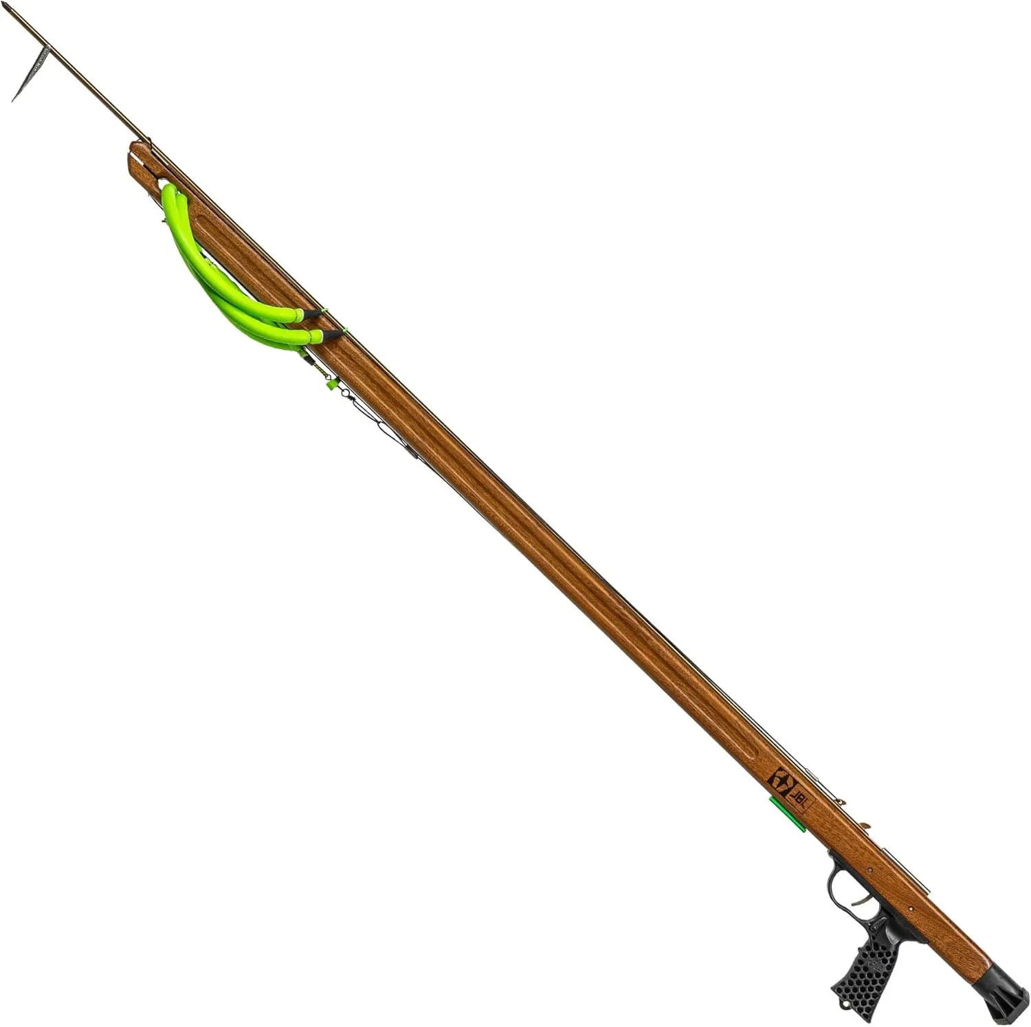 JBL Spearguns Woody Elite Performance Speargun for Spearfishing, Freediving, Scuba Diving, Fishing, Diving, Mahogany Barrel, Stainless Steel Shaft, Open Muzzle, Easy Stretch Kevlar Bands, Made in USA