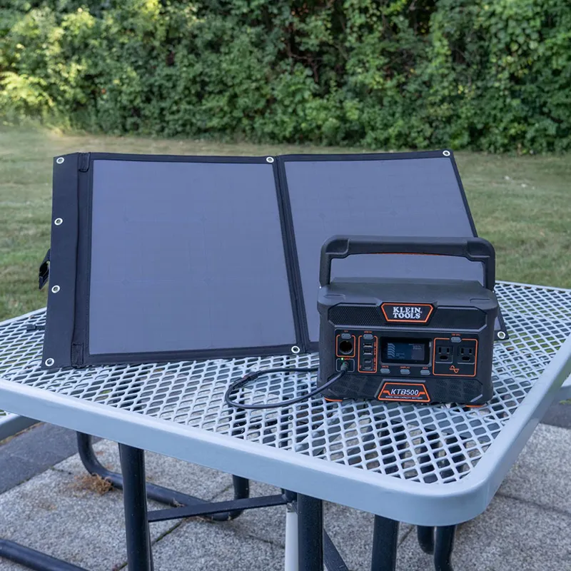 Klein Tools Portable 500W Power Station with 60W Solar Panel