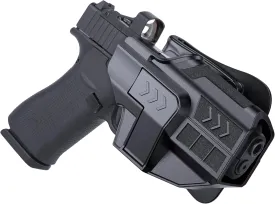 OWB Holster for Glock 43X MOS/48 MOS, Gun Holsters for Glock 43/43 x / 48, Adjustable Retention Level  Pistol Holster with Release Button, 60 Adjustable Paddle Holster, Right-Handed Open Carry