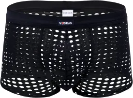 Panegy Men's Muscle Shorts Fishnet Openwork Boxer Shorts Workout Running Gym Mesh Hot Shorts Swim Trunks