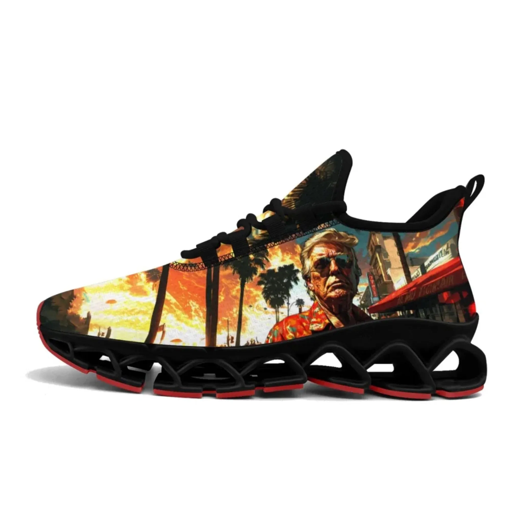 Personalized Patriotic Trump Sneakers, Custom Lightweight Walking Shoes, Pride Running Shoes