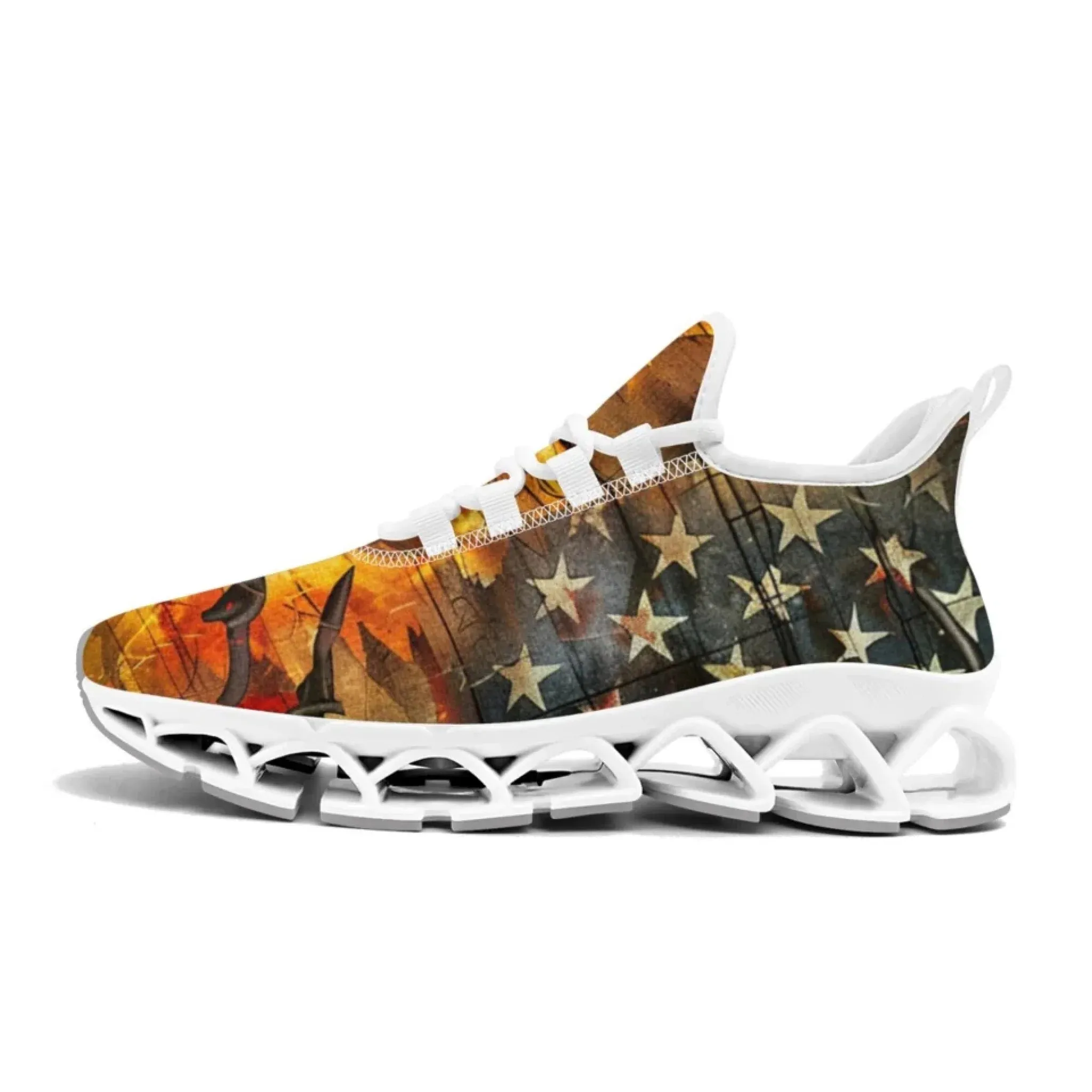 Personalized Patriotic Trump Sneakers, Custom Lightweight Walking Shoes, Pride Running Shoes
