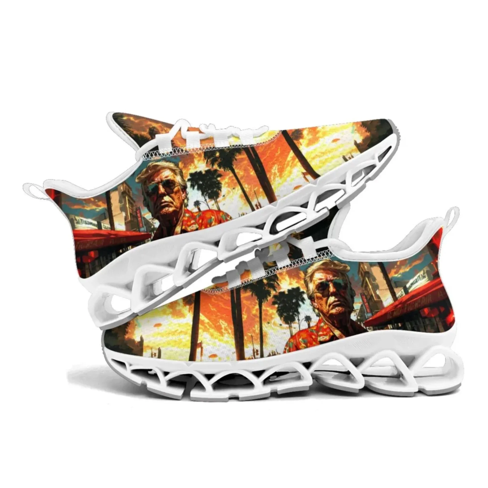 Personalized Patriotic Trump Sneakers, Custom Lightweight Walking Shoes, Pride Running Shoes