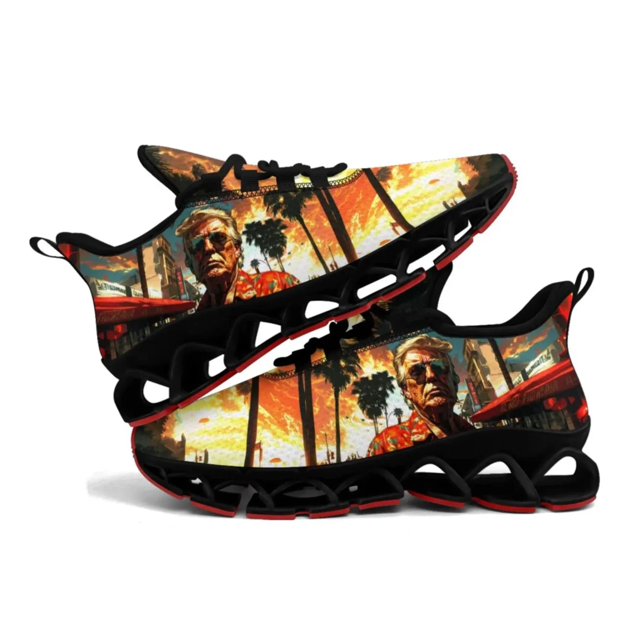 Personalized Patriotic Trump Sneakers, Custom Lightweight Walking Shoes, Pride Running Shoes