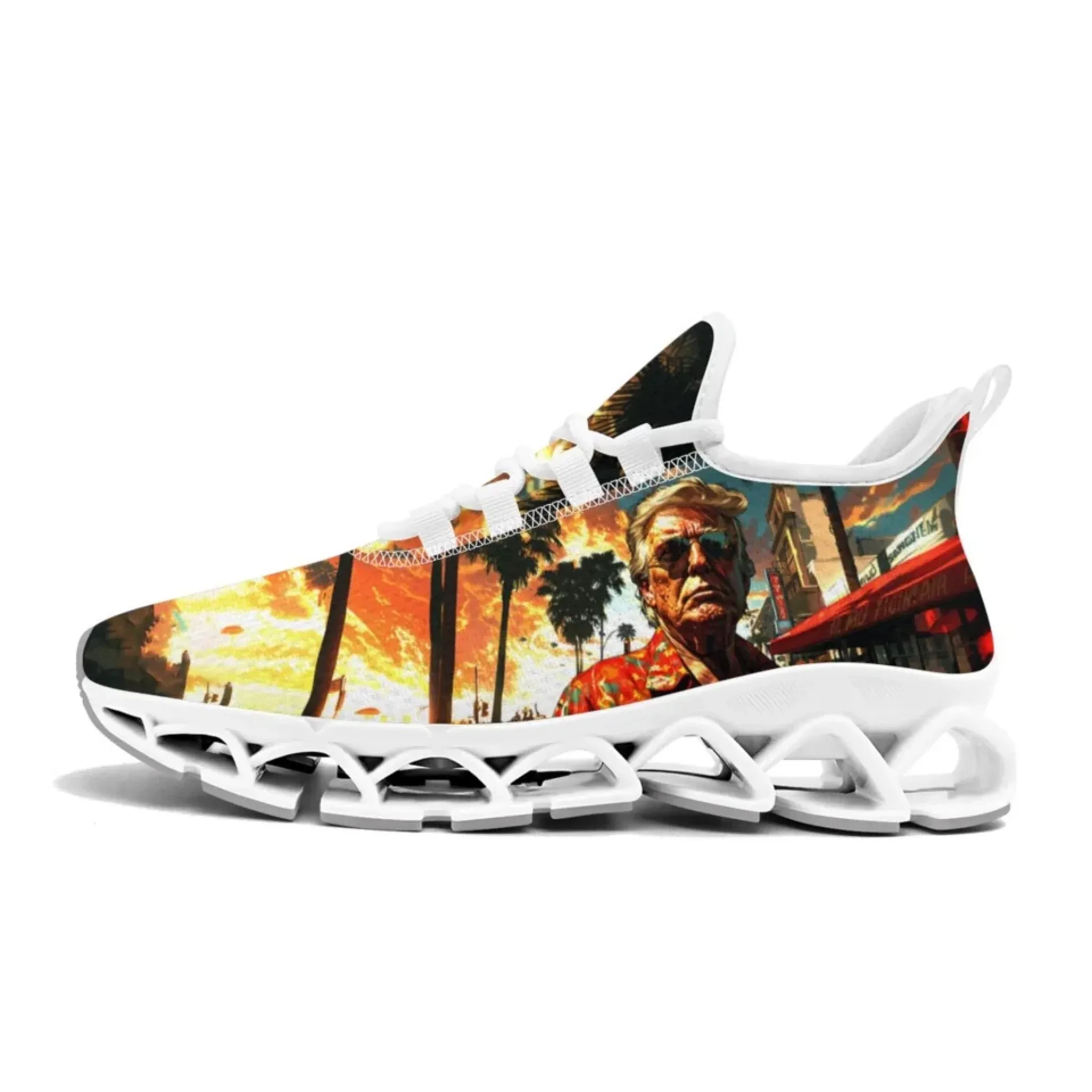 Personalized Patriotic Trump Sneakers, Custom Lightweight Walking Shoes, Pride Running Shoes