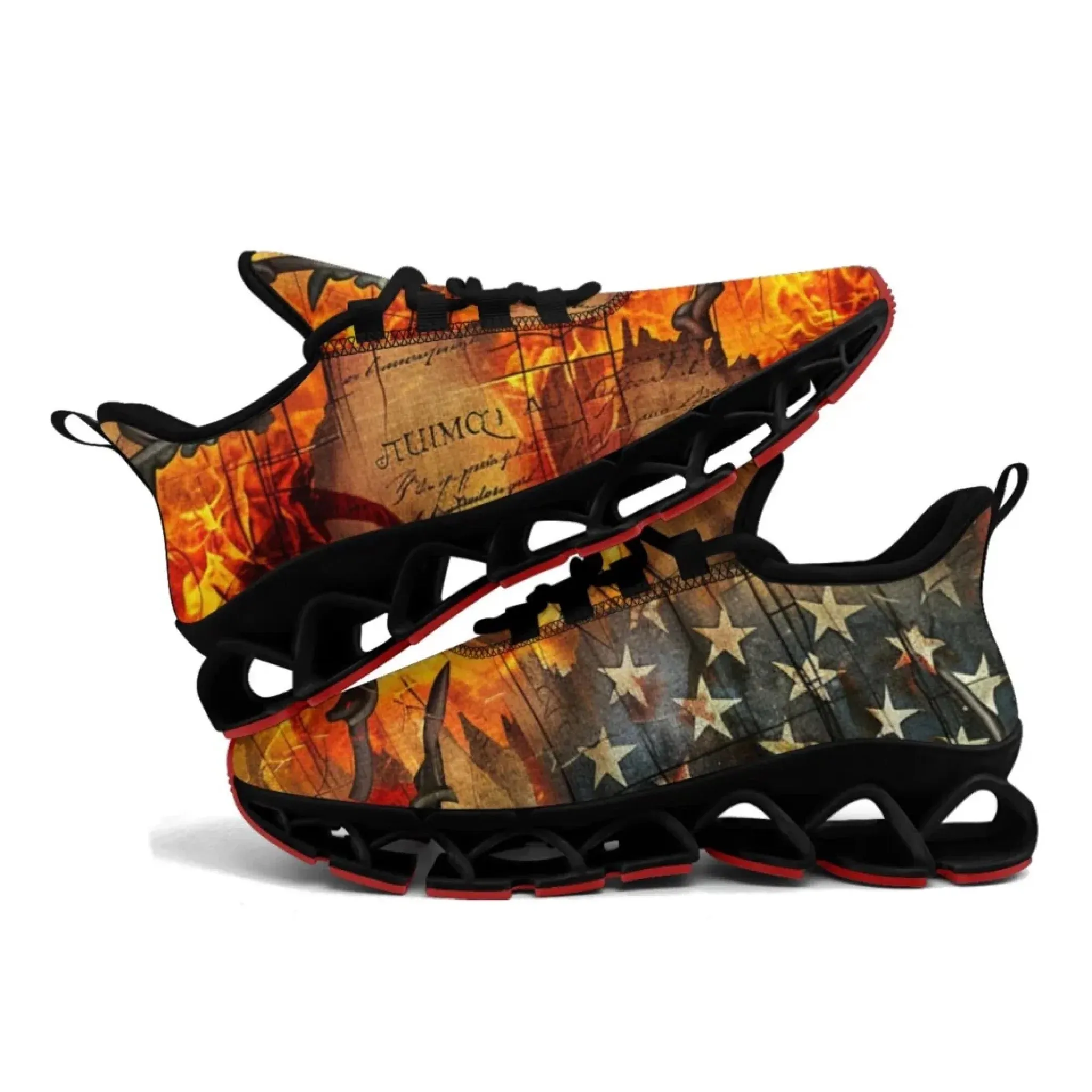 Personalized Patriotic Trump Sneakers, Custom Lightweight Walking Shoes, Pride Running Shoes