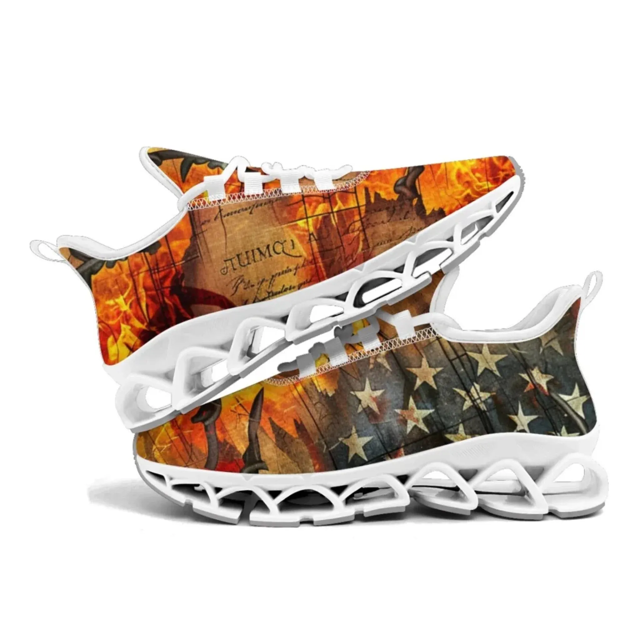 Personalized Patriotic Trump Sneakers, Custom Lightweight Walking Shoes, Pride Running Shoes