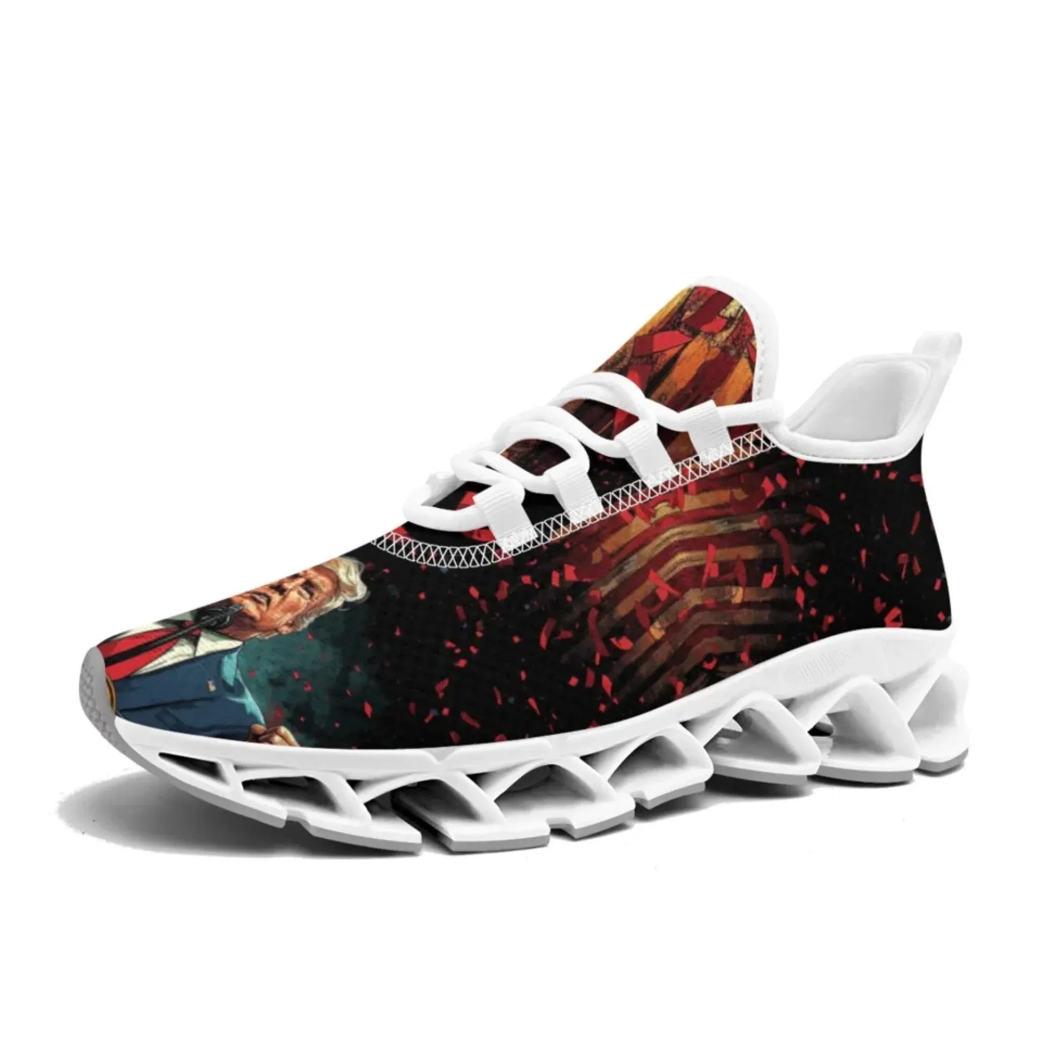Personalized Patriotic Trump Sneakers, Custom Lightweight Walking Shoes, Pride Running Shoes
