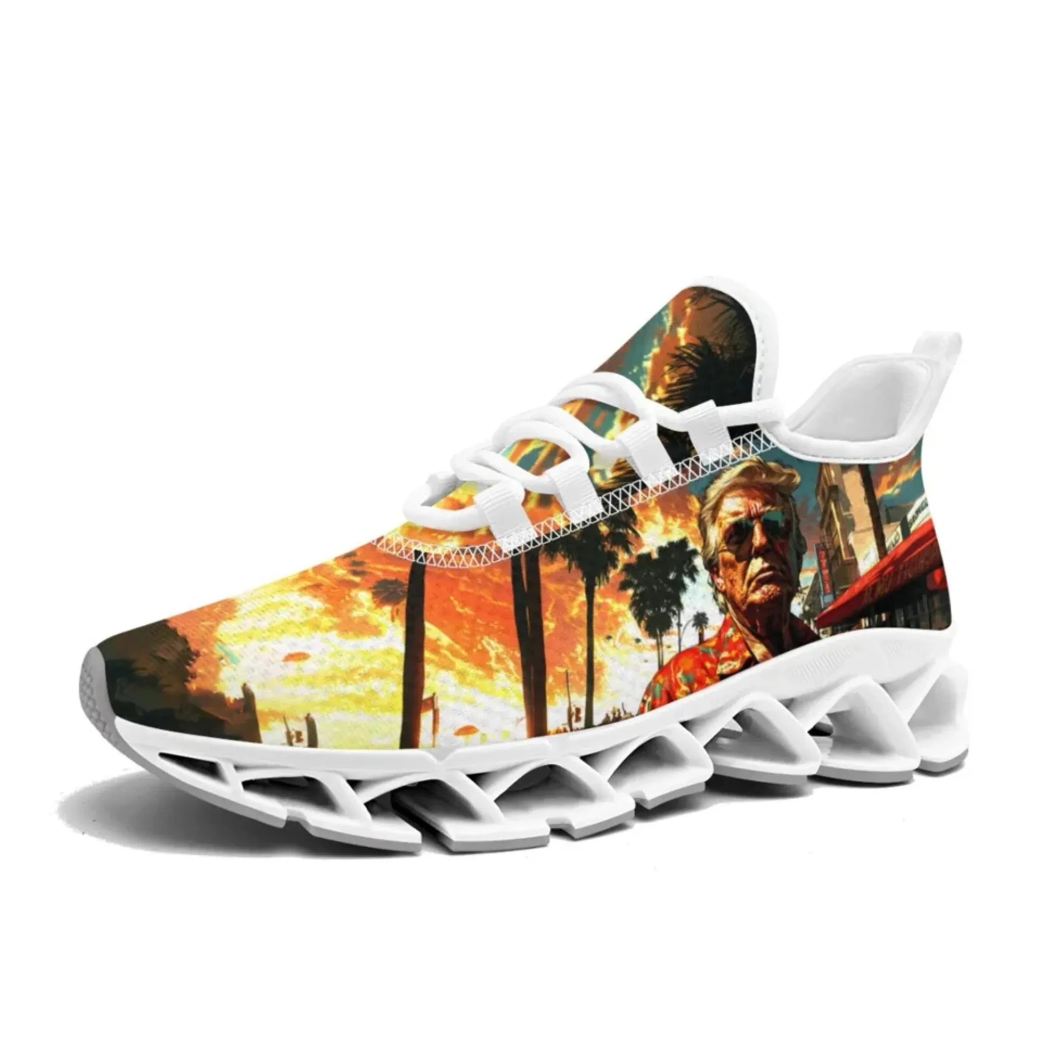 Personalized Patriotic Trump Sneakers, Custom Lightweight Walking Shoes, Pride Running Shoes