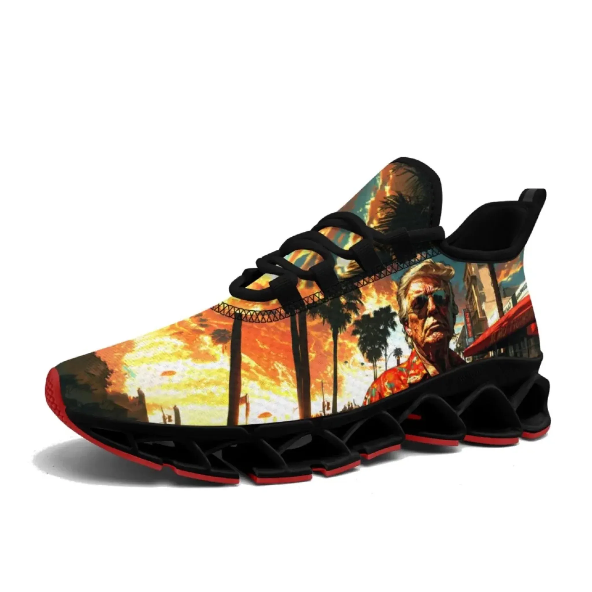 Personalized Patriotic Trump Sneakers, Custom Lightweight Walking Shoes, Pride Running Shoes