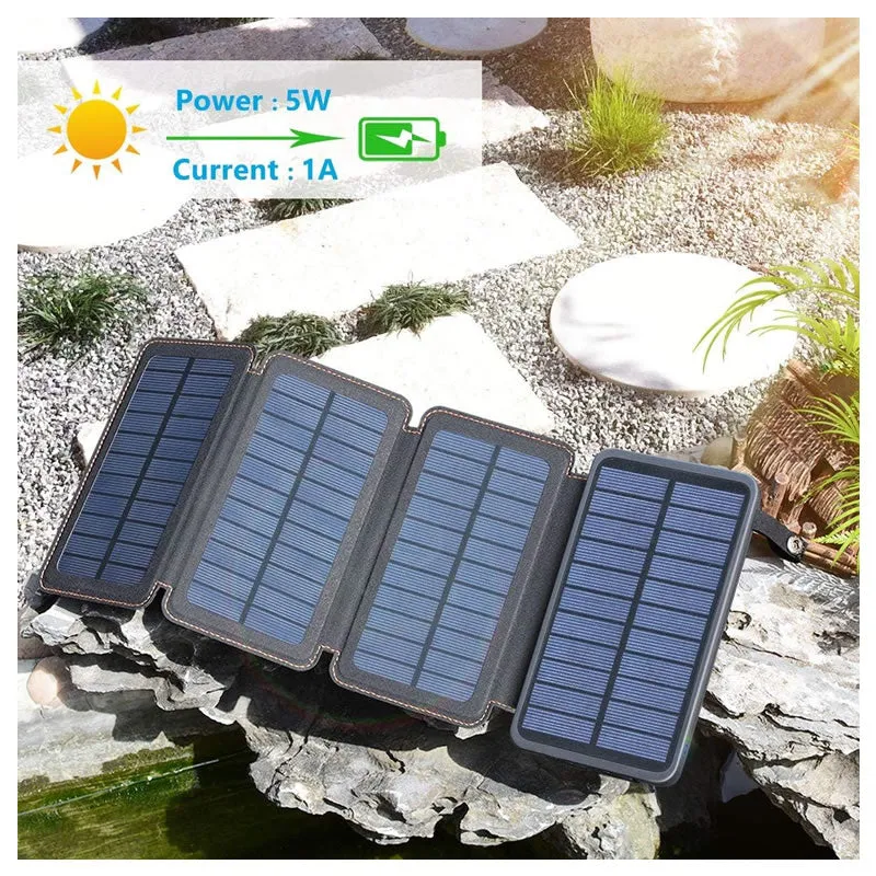 Portable Solar Powered Powerbank With 4 Solar Panels -Jg306