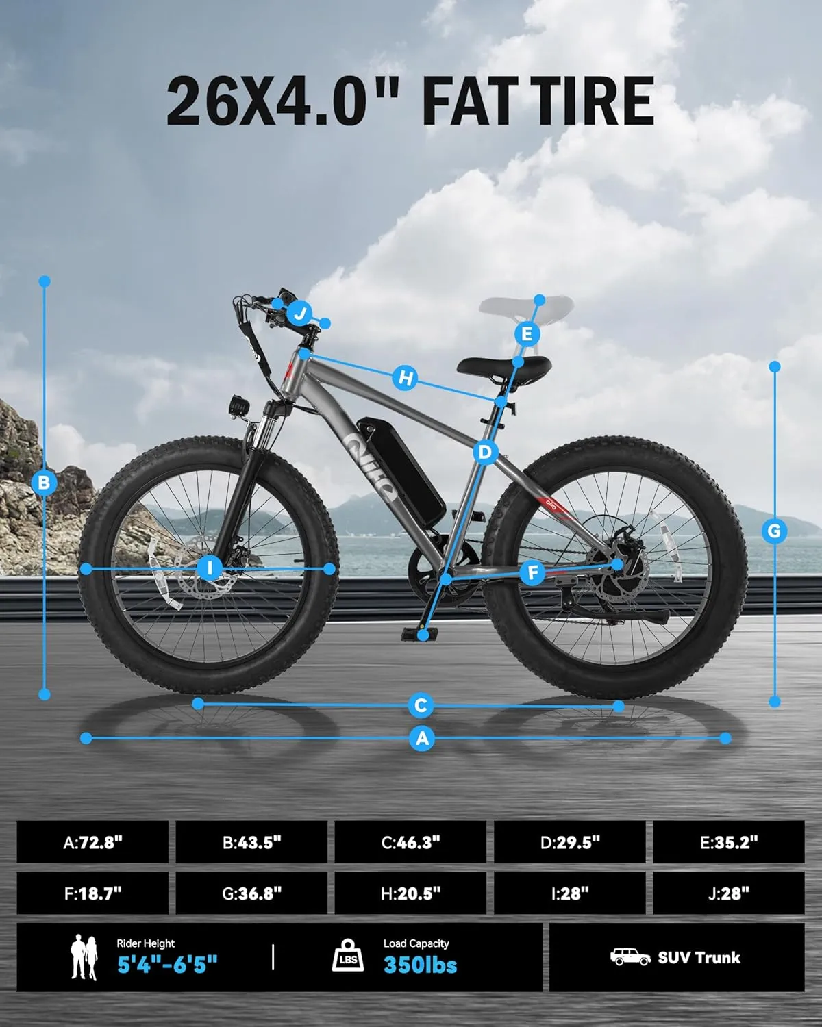 Racer Plus Adult Electric Bicycle, Peak 1000W Motor Electric Bike for Adults, Up to 28MPH 65Miles, 26x4.0 Fat Tire Electric Mountain Bike with 48V 13AH Battery, 7 Speed Front Suspension E Bike
