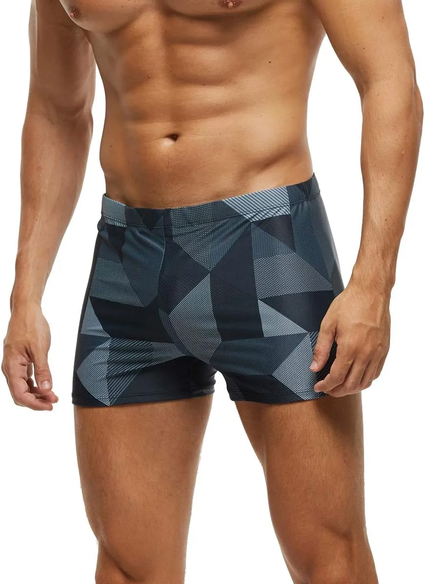 SALENT Men's Square Leg Athletic Swimsuit Swim Trunk Swimwear Bathing Suit Board Short