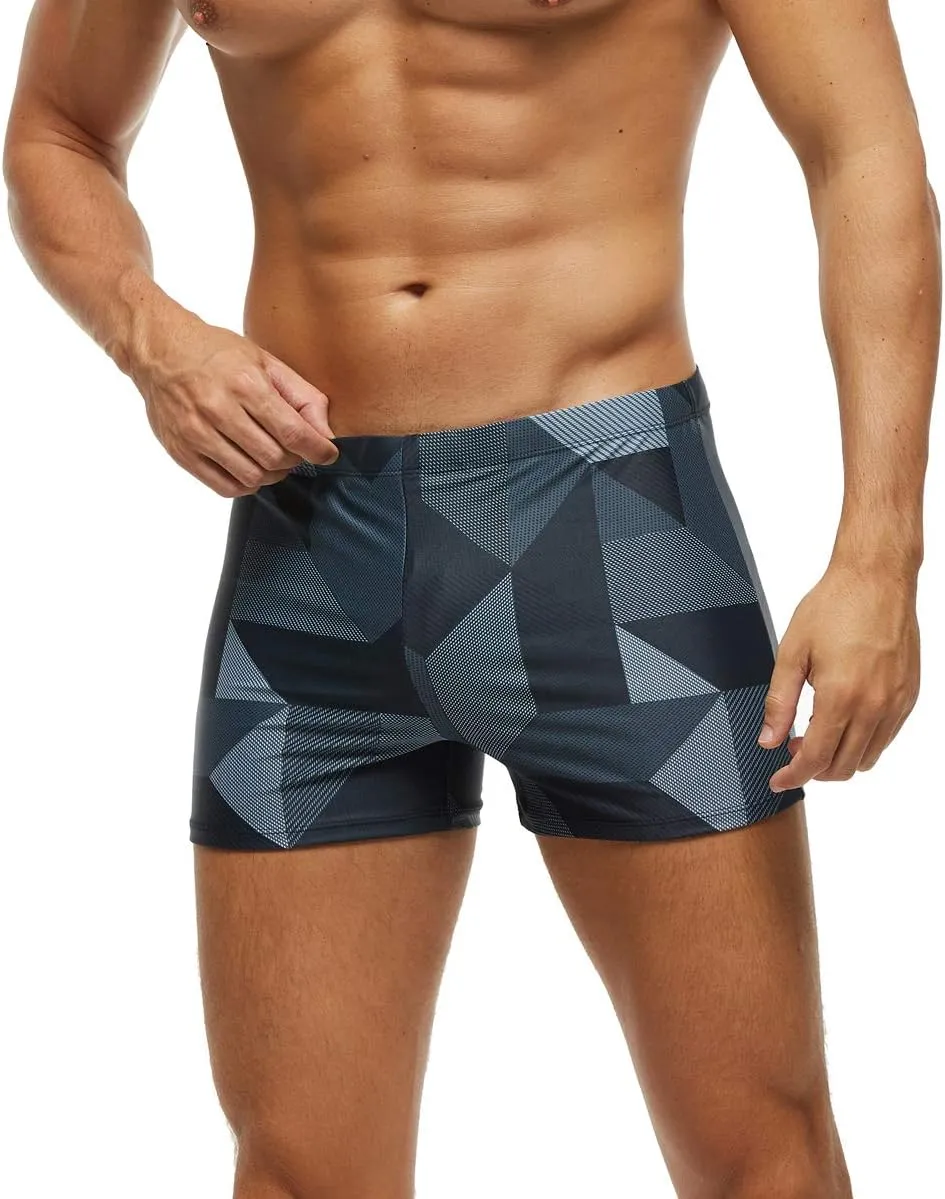 SALENT Men's Square Leg Athletic Swimsuit Swim Trunk Swimwear Bathing Suit Board Short